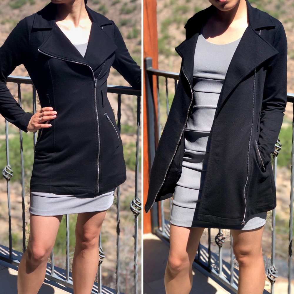 Black Zipper Detail Jacket
